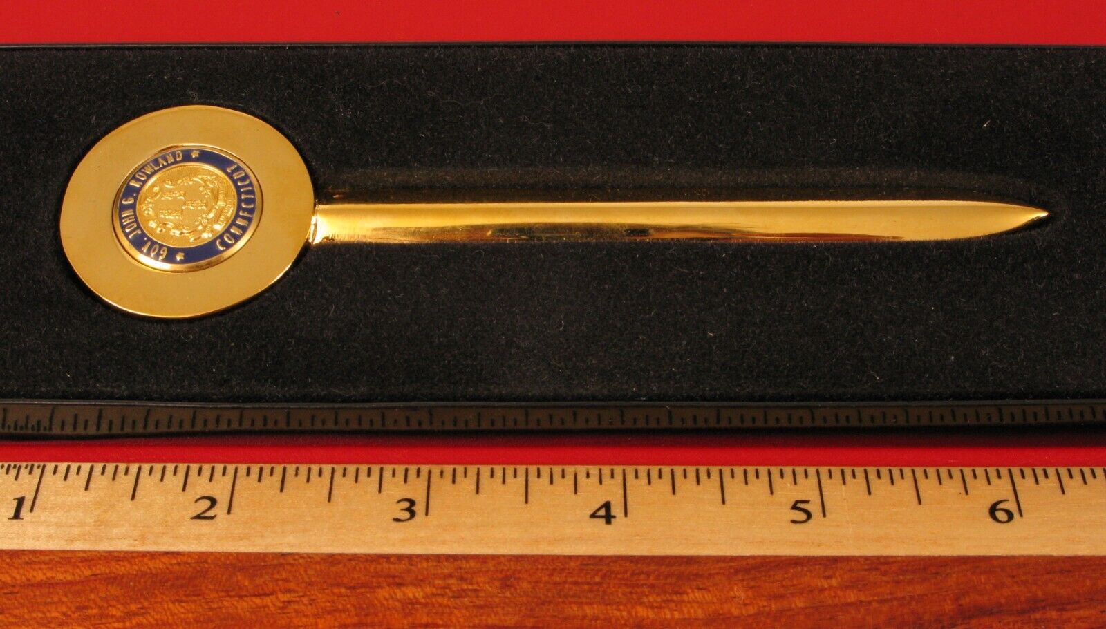 VINTAGE GOVERNOR JOHN G. ROWLAND GREAT STATE OF CONNECTICUT LETTER OPENER RARE 