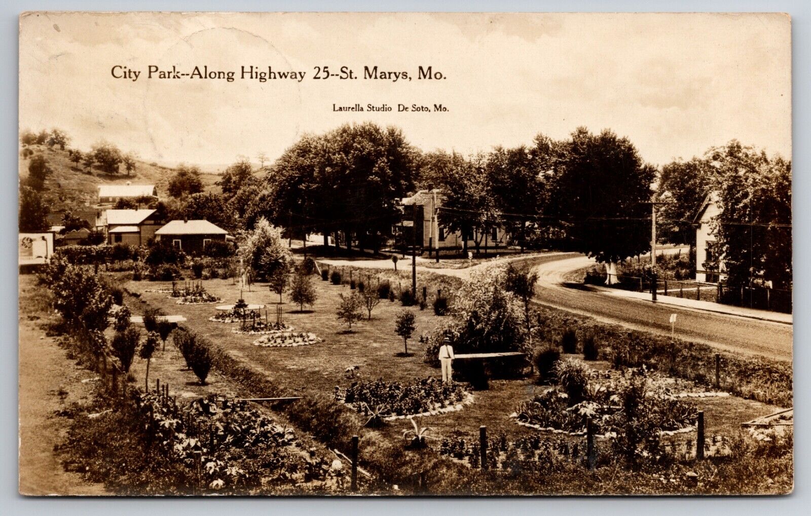City Park Along Highway 25 St. Mary Missouri 1933 Real Photo RPPC