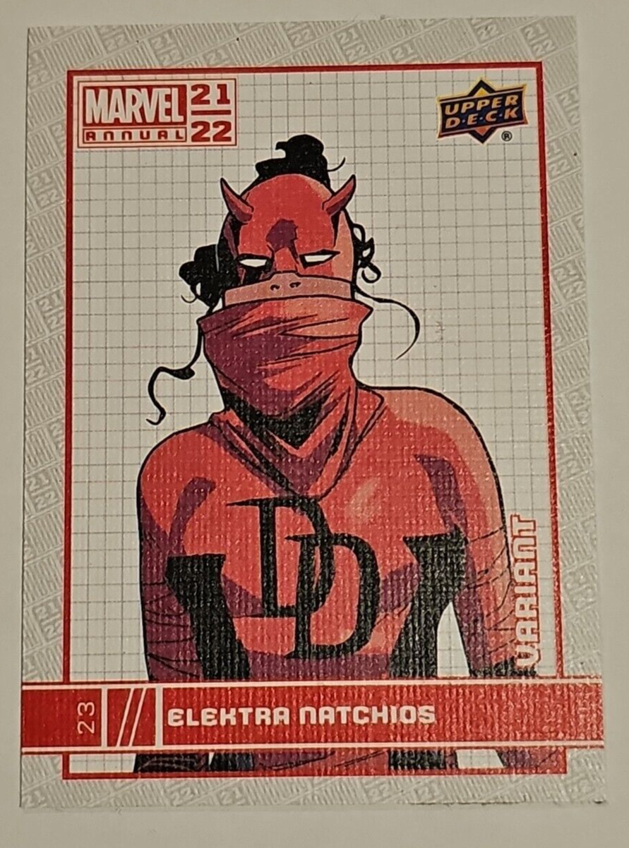 2021-22 Upper Deck Marvel Annual Elektra Natchios Canvas Variant Card #23