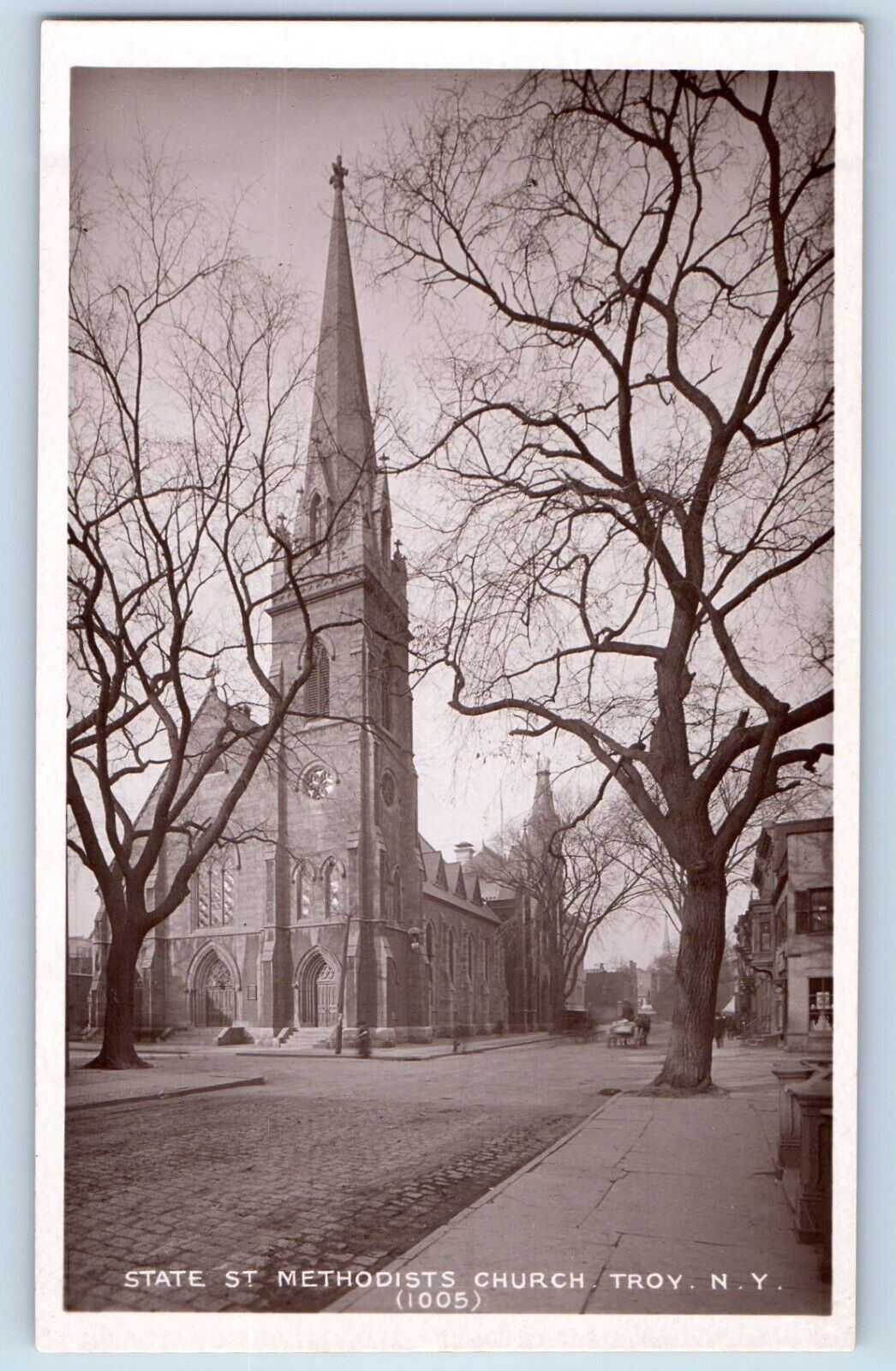 Troy New York NY Postcard RPPC Photo State St. Methodist Church c1910\'s Antique