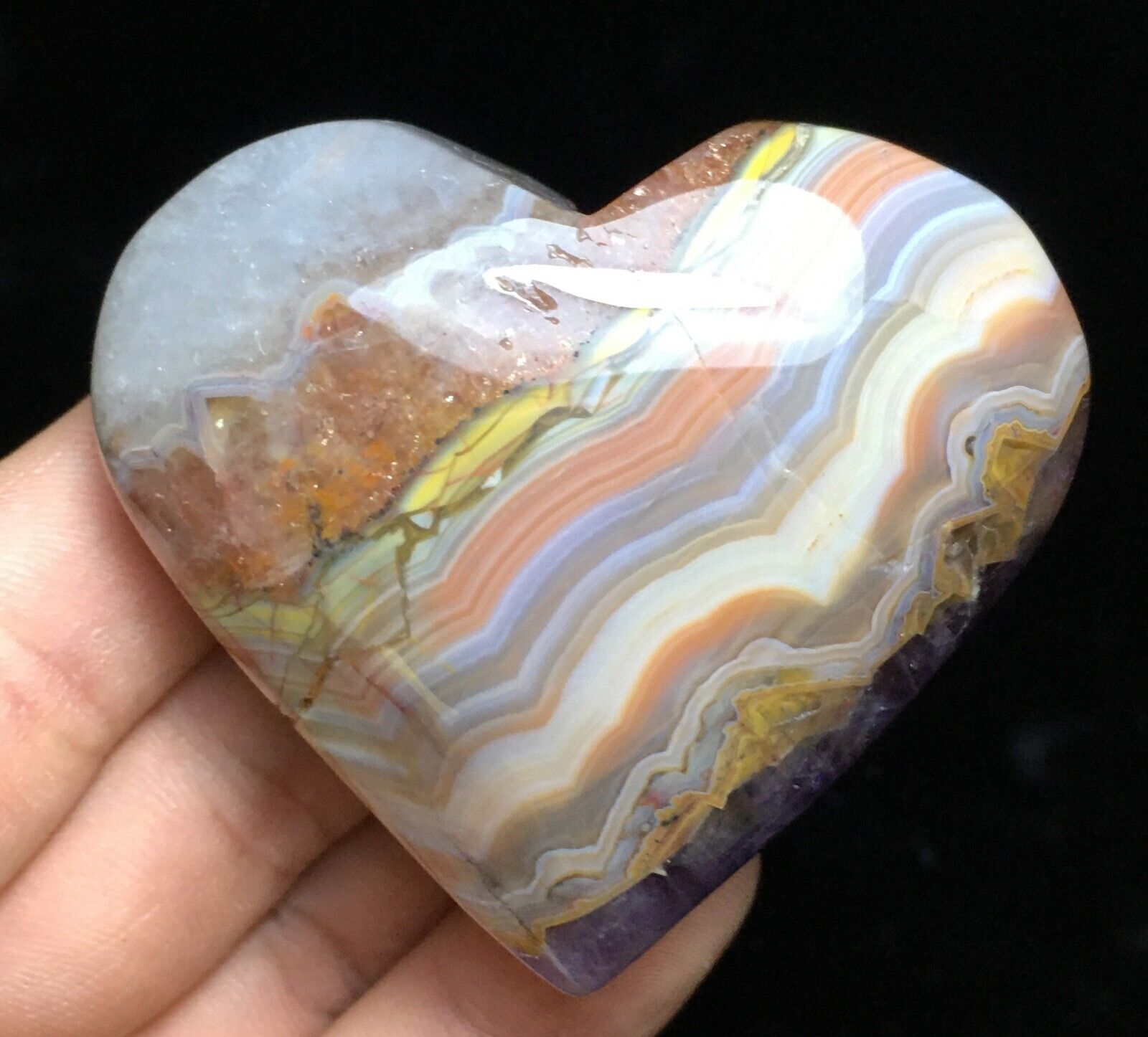91g Natural beautiful Purple Crystal Agate Mexican Lace Agate loving Healing A21
