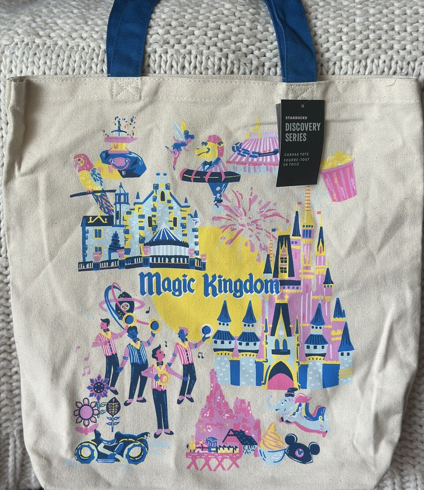2024 Disney World Magic Kingdom Starbucks Discovery Series Canvas Tote Bag NEW