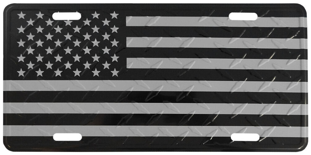 USA American Black & Silver Subdued Diamond Deck Aluminum 6