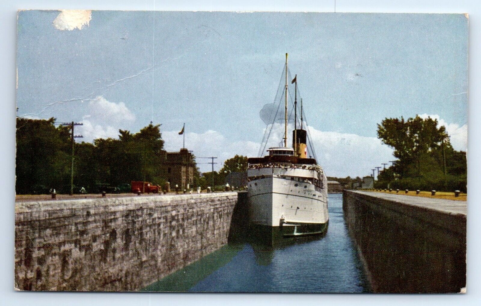 SS ASSINIBOIA Canadian Pacific Line Great Lakes Service Ship Postcard 1954