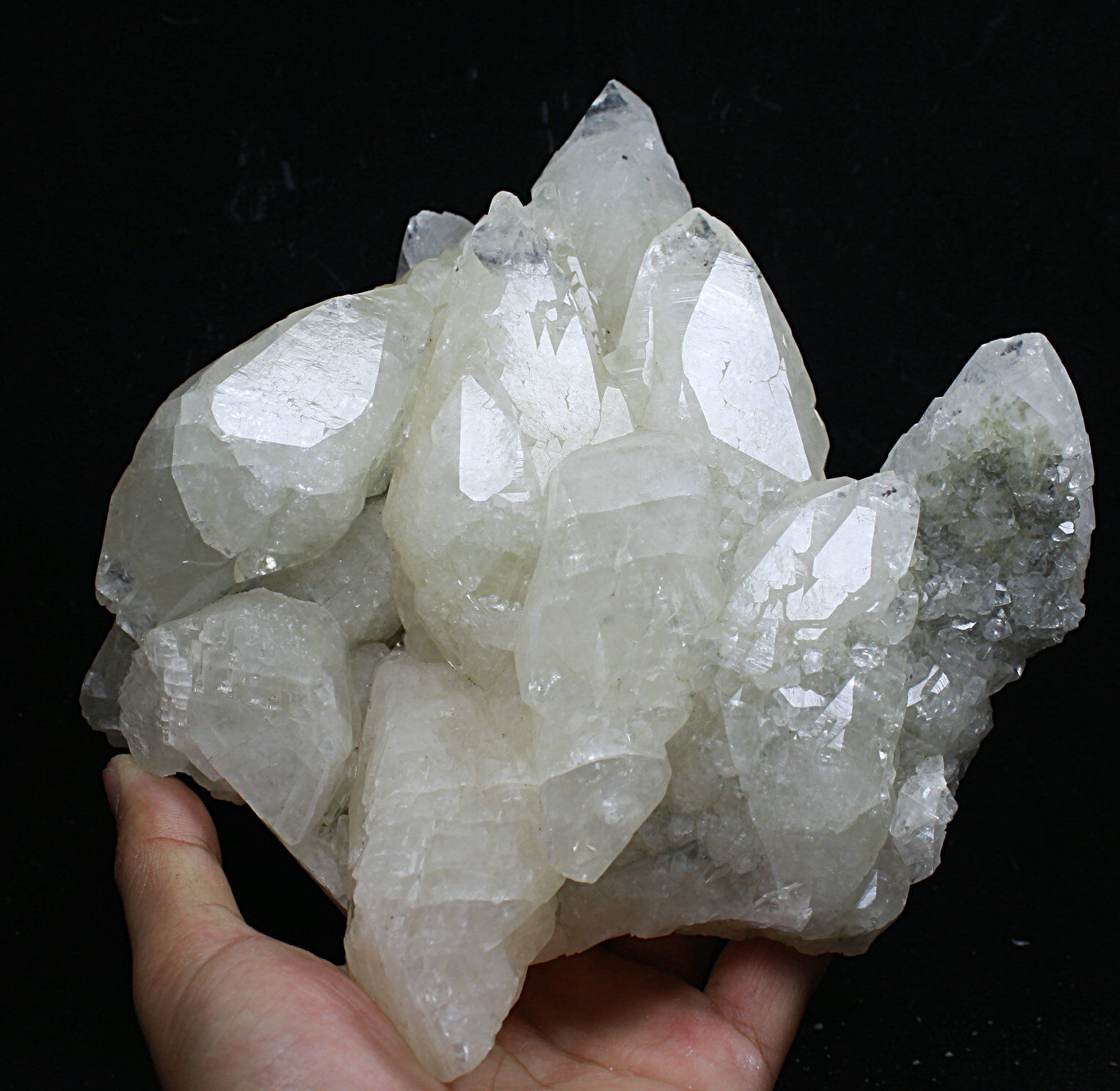 4.99lb Natural dipyramidal skeletal Elestial calcite Crystal Cluster specimen