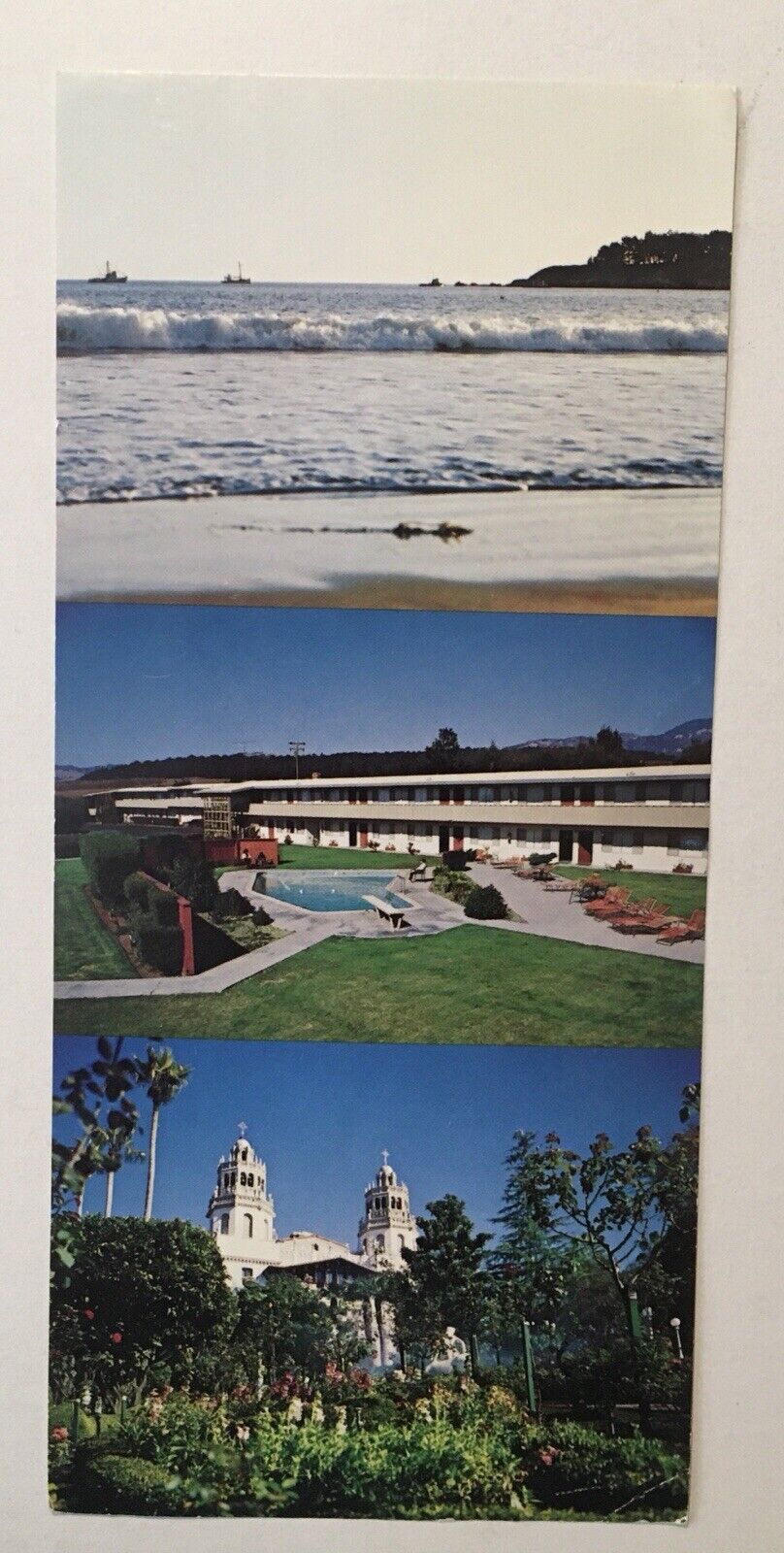 VTG San Simeon Lodge Postcard 8 7/32”x3 23/32” Pacific Ocean Near Hearst Castle