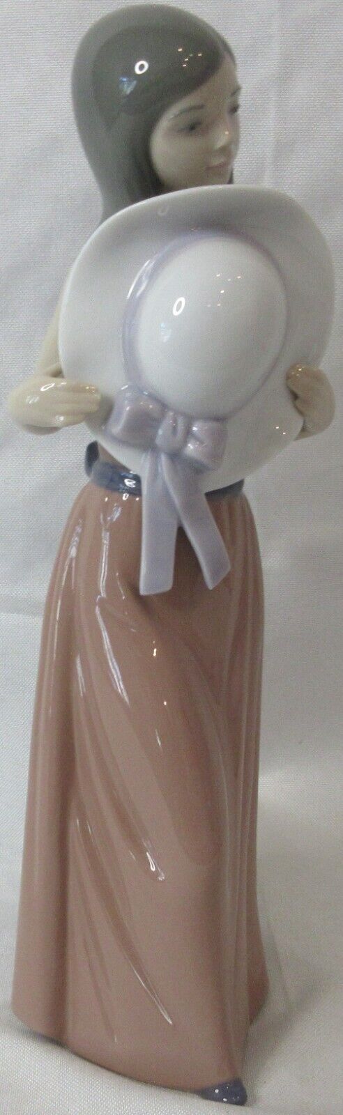Vintage Lladro 1978 Bashful Girl In Pink Dress w/ Sun Hat #5007 Figurine Retired