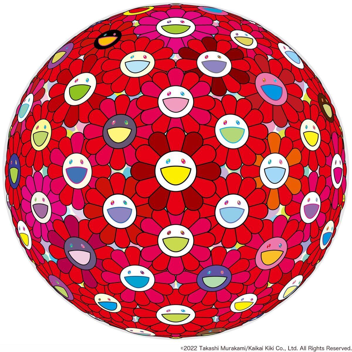 Takashi Murakami Fireball print Singed ED300 Flower Ball kaikai kiki