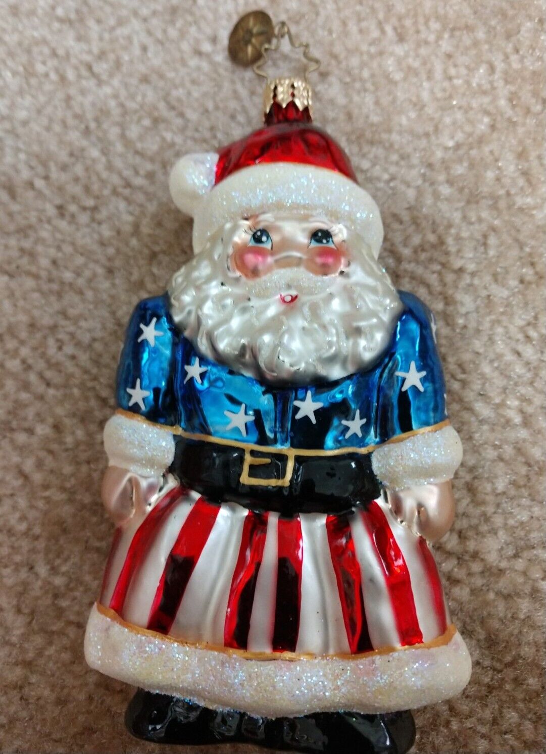 Christopher Radko Yankee Snickerdoodle Santa Claus Vintage Christmas Ornament
