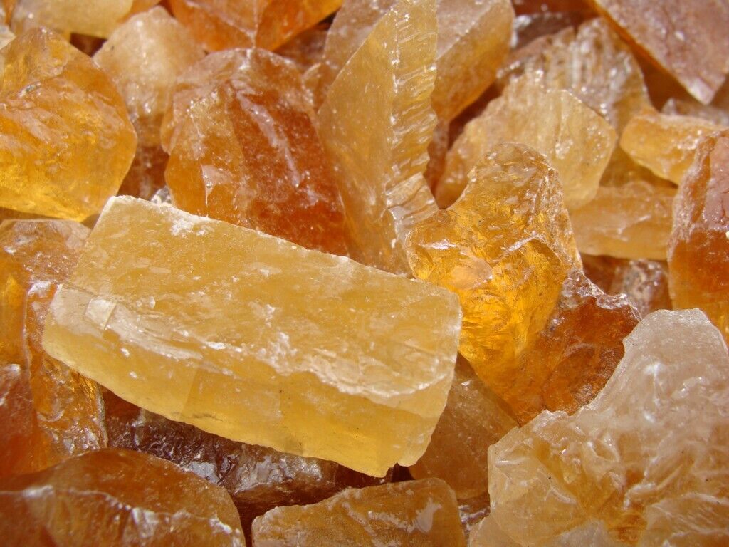 1000 Carat Lots of Unsearched Natural Citrine Calcite Rough + a FREE Faceted Gem