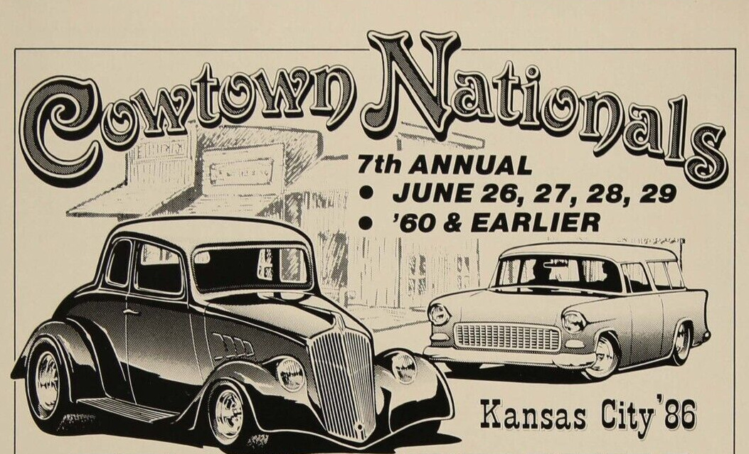 Kansas City 7th Annual Cowtown Nats Street Rod Art Vintage Print Ad 1986