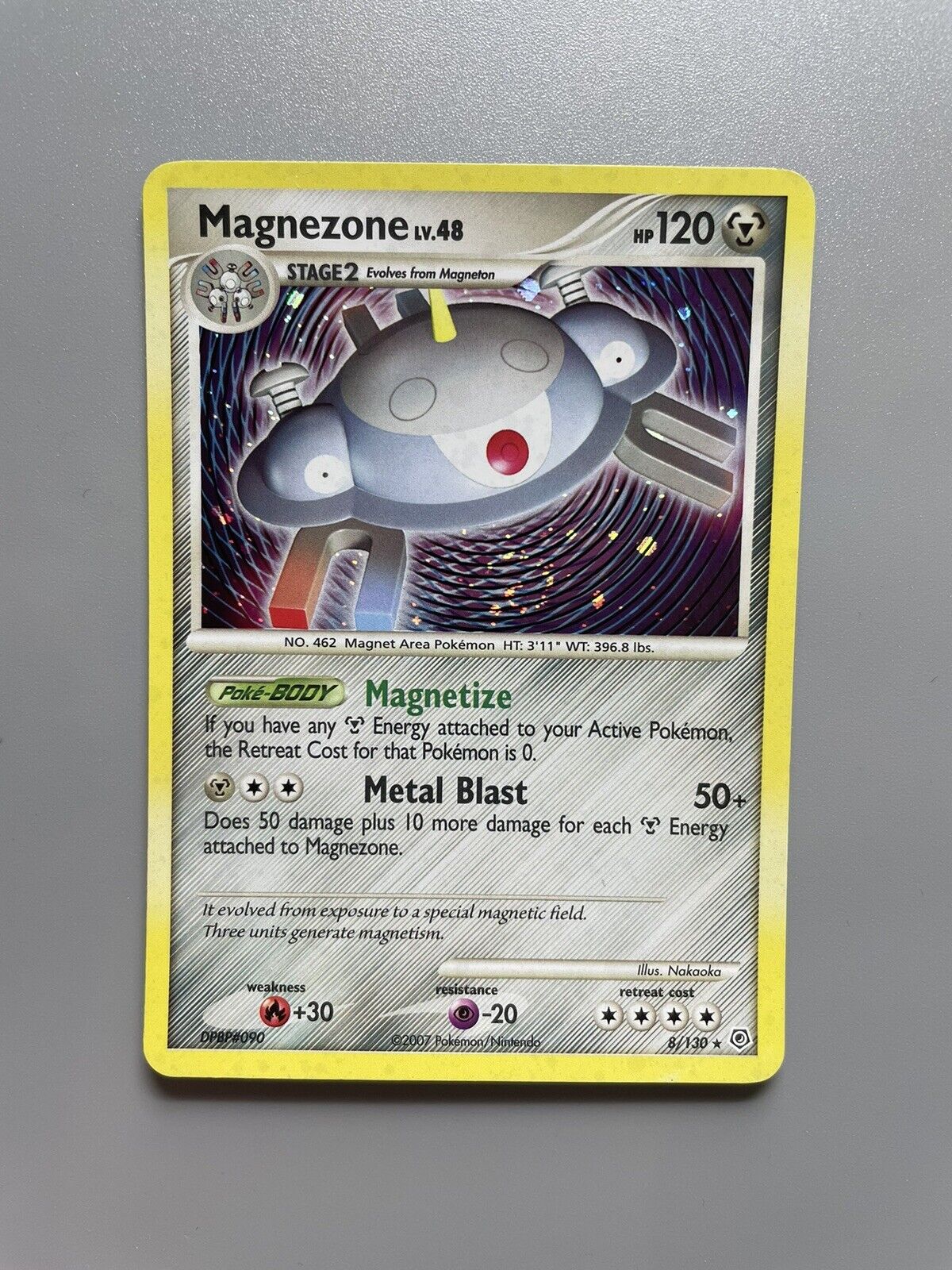 Pokemon TCG Magnezone 8/130 Diamond And Pearl Holo Rare - Near Mint With Swirl