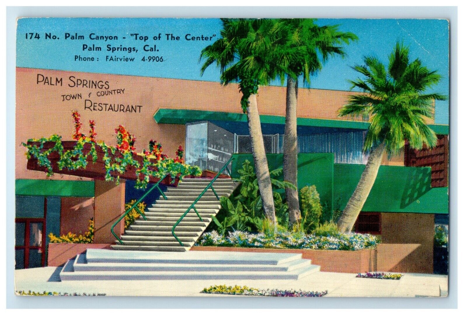 c1960\'s Palm Canyon Restaurant Palm Springs California CA Vintage  Postcard