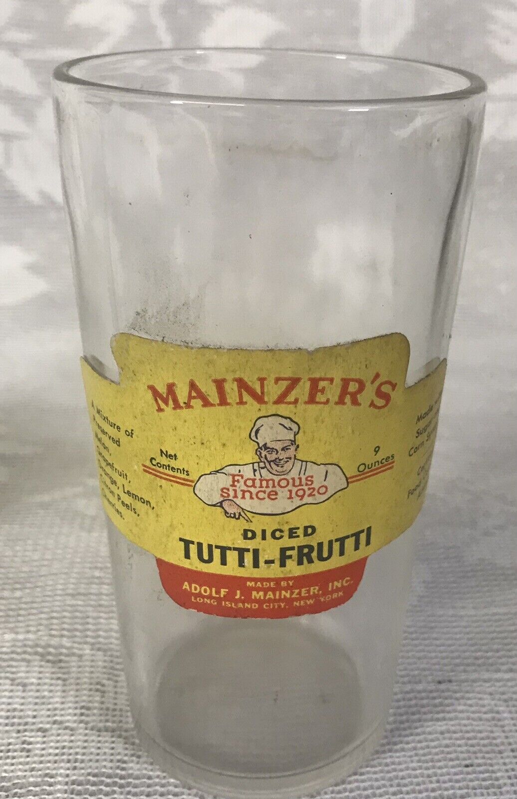 Mainzer\'s Diced Tutti-Frutti Glass Adolf J Mainzer Inc. Long Island City New...