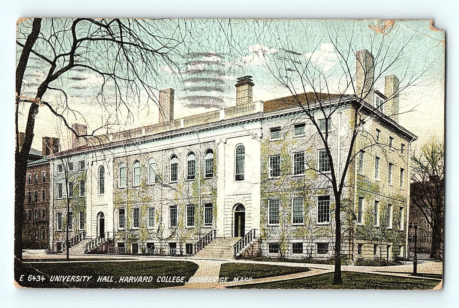 University Hall Harvard College Cambridge Massachusetts 1907 Antique Postcard E2