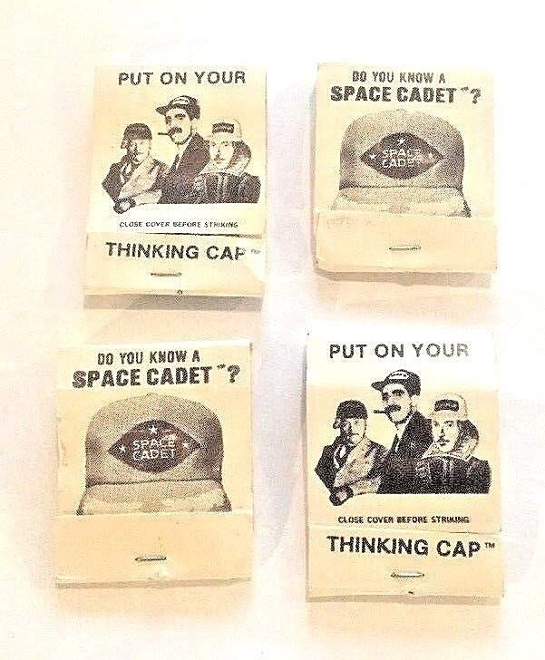 4 VINTAGE Space Cadet and Thinking Cap Matchbooks - Lot 116