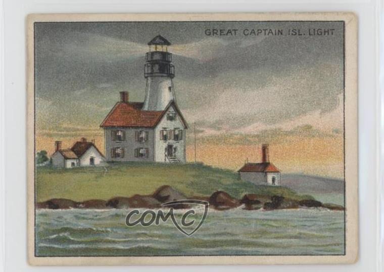 1911 Hassan Light House Series T77 Great Captain Island Light 0v3e