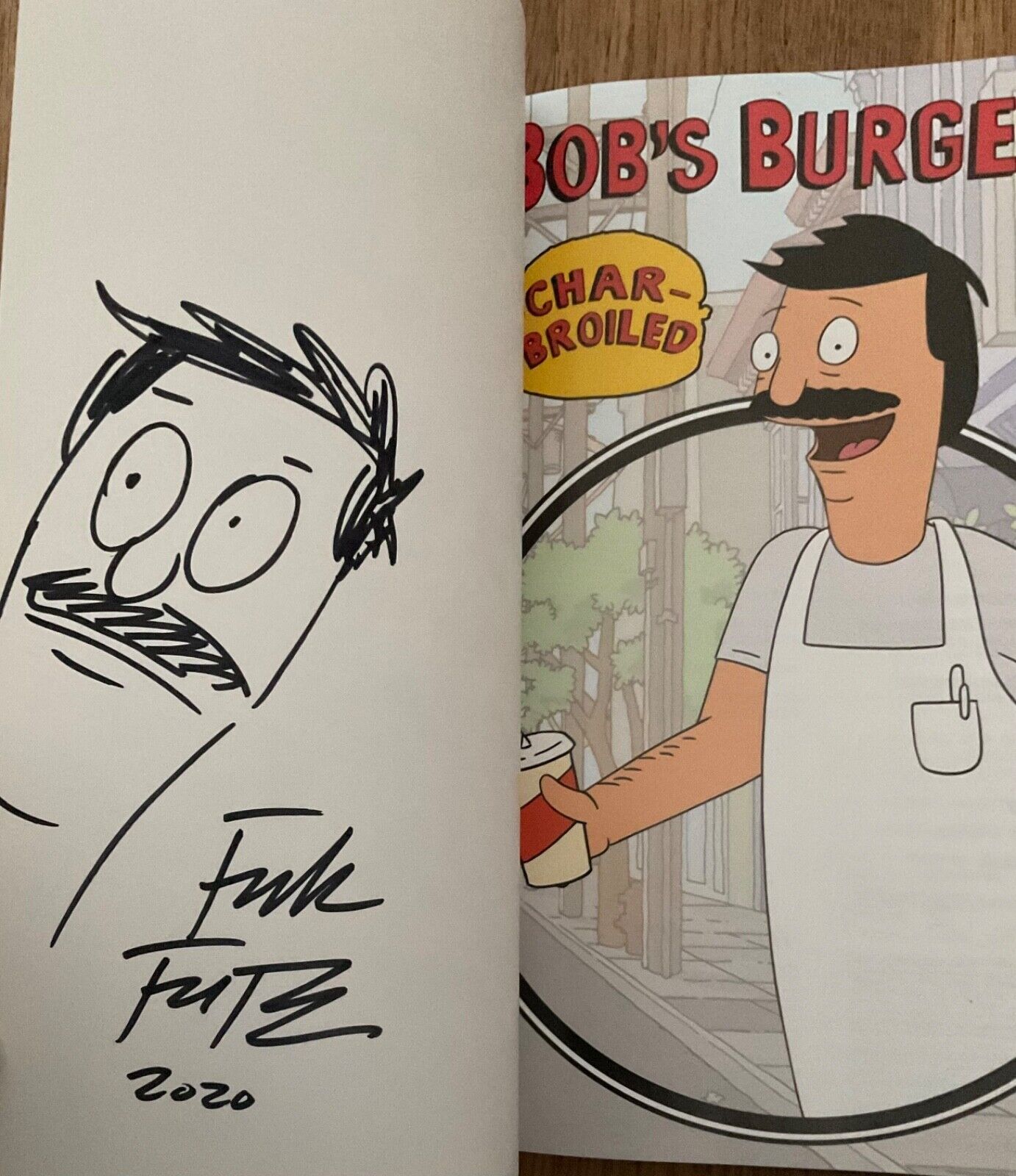 Bob's Burgers Char-Broiled Signed Frank Forte with Bob Belcher Sketch