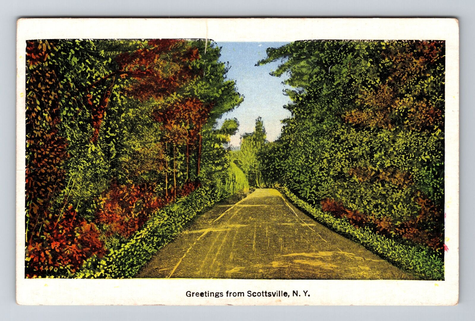 Scottsville NY-New York, General Greetings, Country Lane c1939 Vintage Postcard