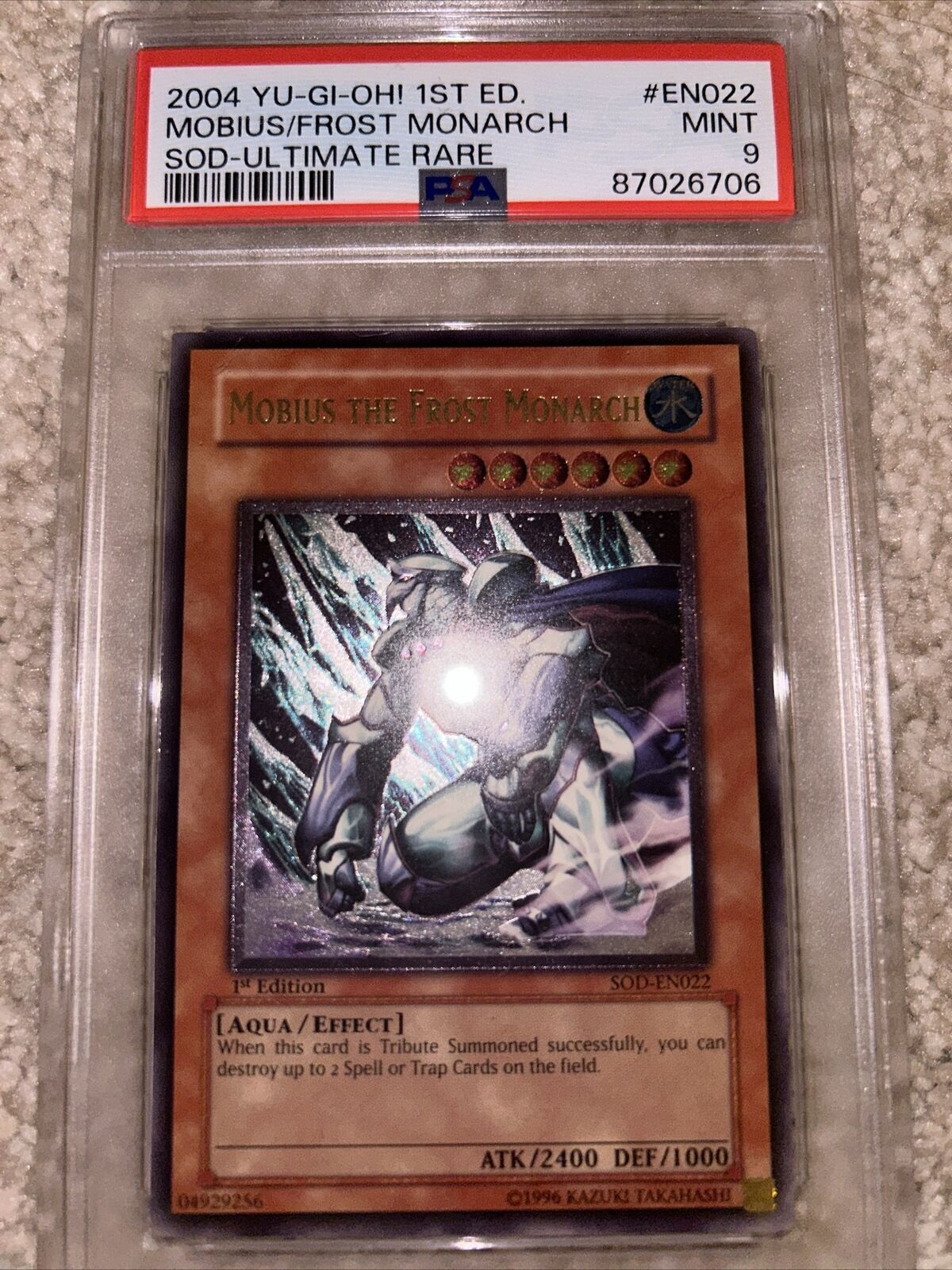 Yugioh Mobius The Frost Monarch Ultimate Rare PSA 9 Soul Of The Duelist 1st BGS