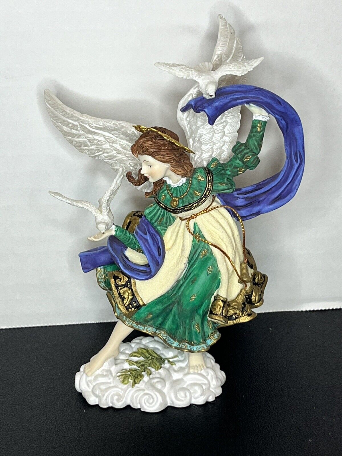 2001 Figurine Angels Beside Me Guardian Of Peace Erin Signed Nutshell Vintage