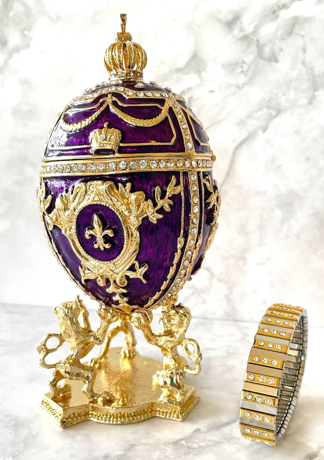 Egg Faberge eggs Imperial Royal Faberge Easter Egg Trinket Diamond Gold Bracelet