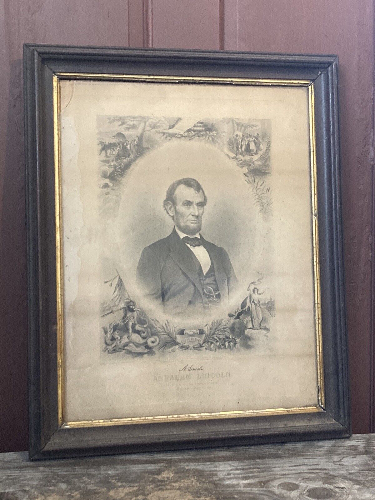 Abraham Lincoln Engraving by J.C. Buttre (Brady Photograph)
