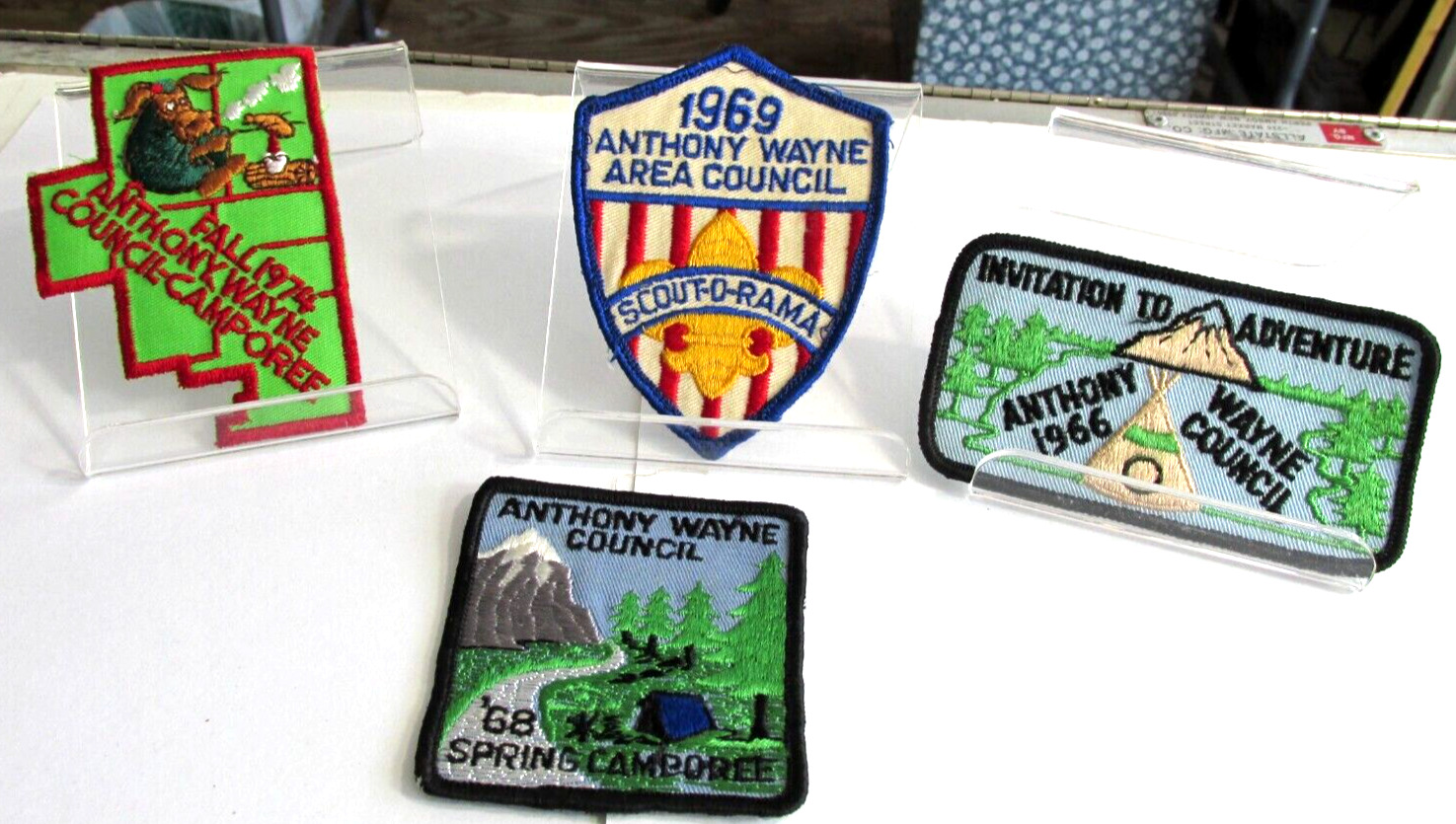 4 1966-74 ANTHONY WAYNE COUNCIL Fort Wayne Indiana BSA Boy Scout camp Patches