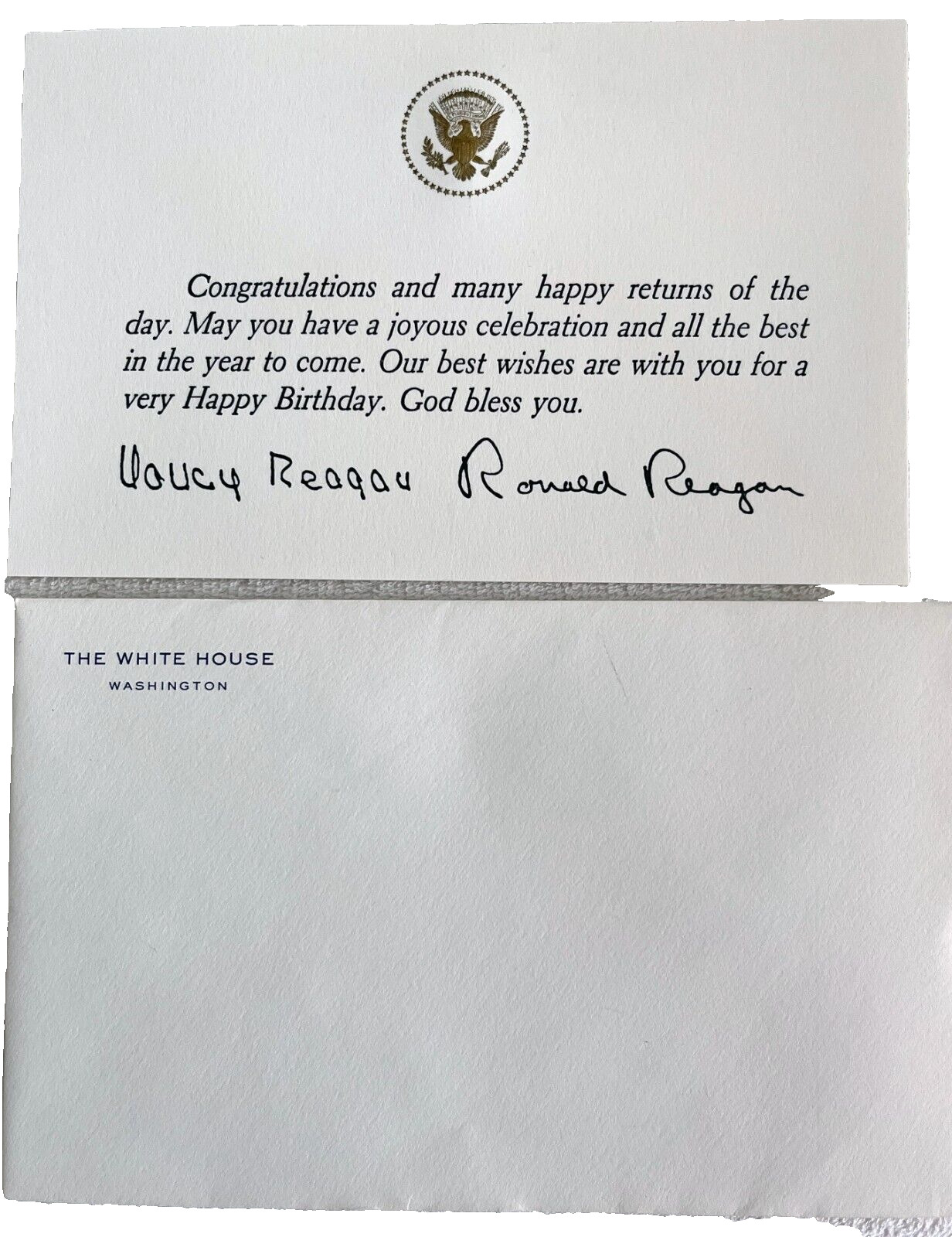 New White House Memorabilia President Ronald Reagan Nancy Birthday Greeting Card