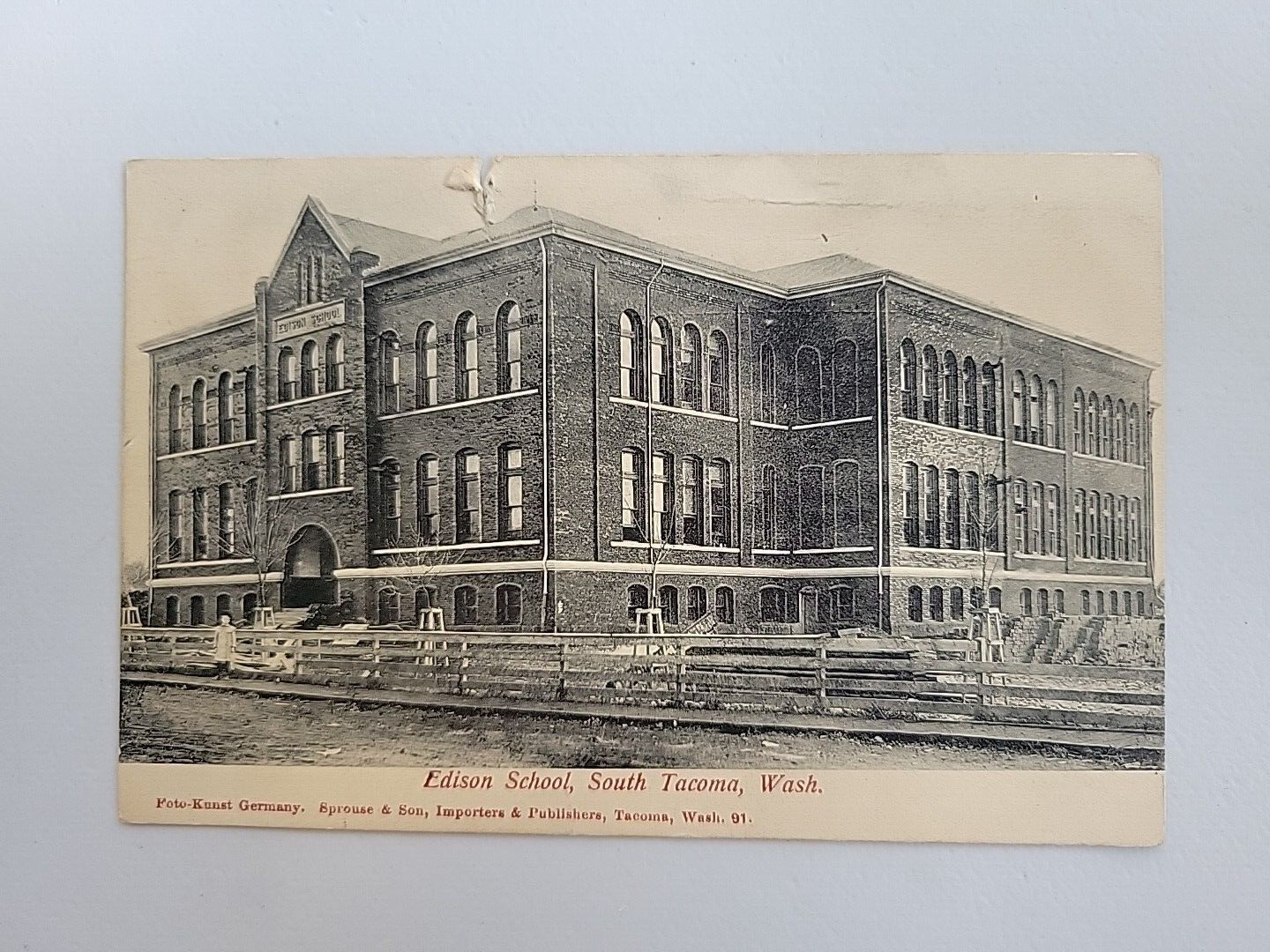 vintage postcard edison school tacoma washington state posted 1907 stamped