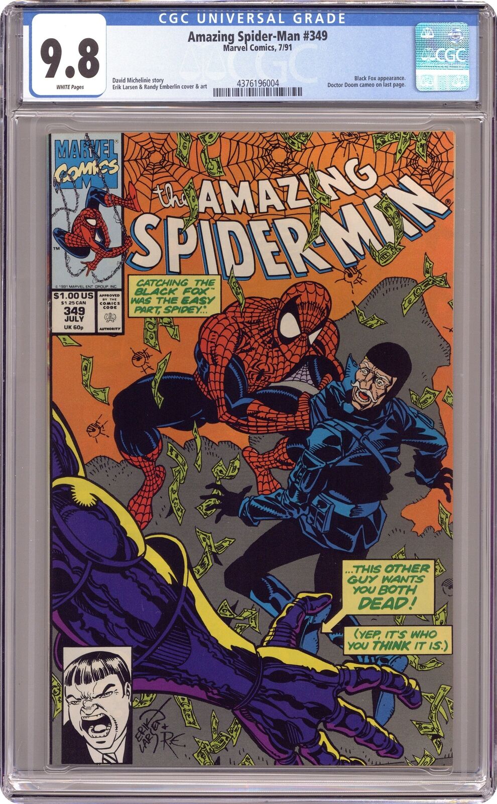 Amazing Spider-Man #349 CGC 9.8 1991 4376196004
