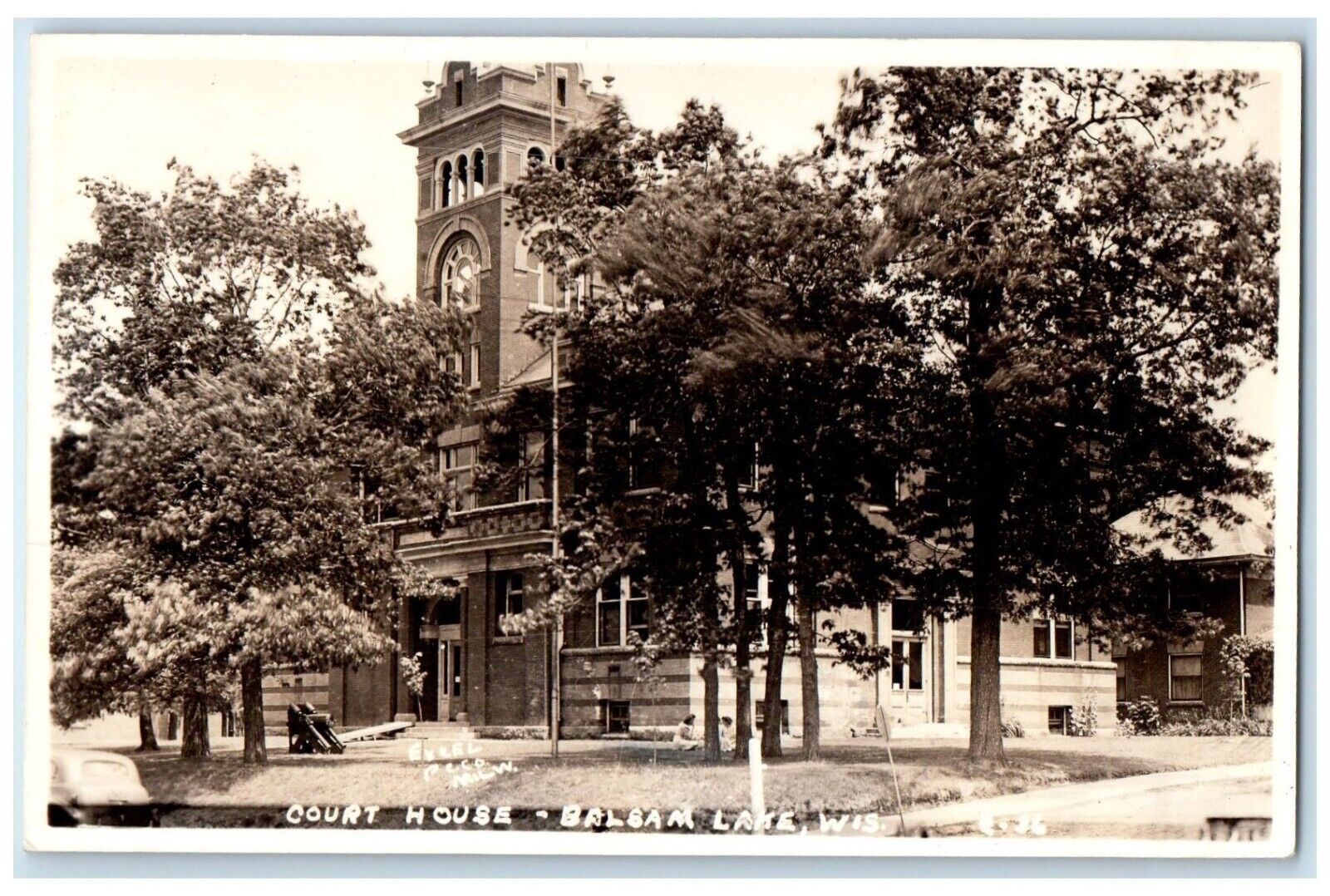 c1910's Court House Building Balsam Lake Wisconsin WI RPPC Photo Postcard