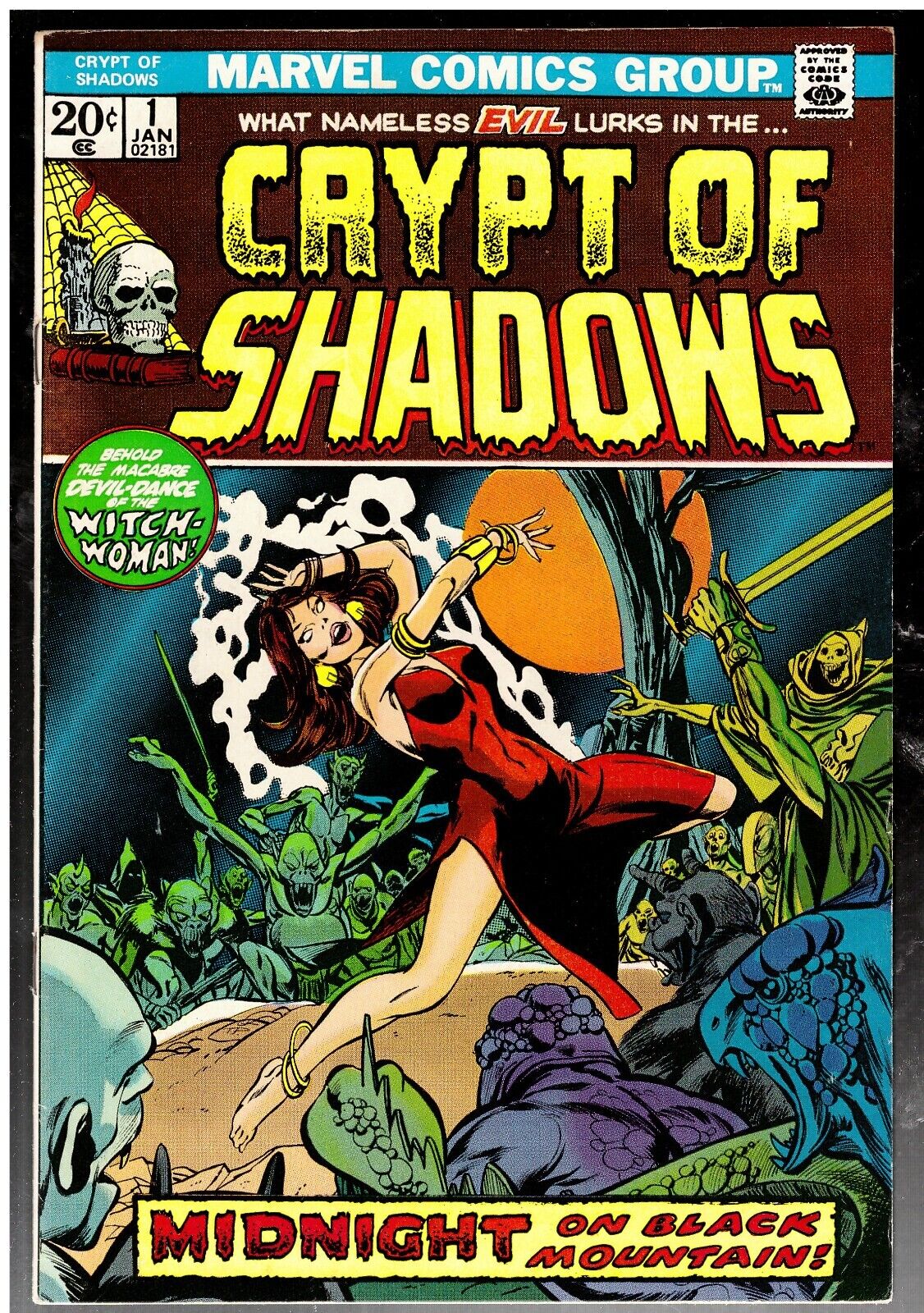 CRYPT OF SHADOWS #1 MARVEL COMICS 1973 8.0/VF CGC IT