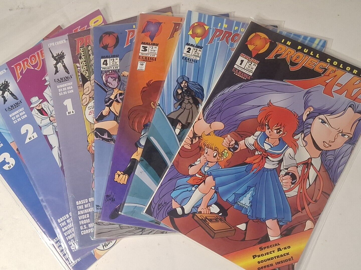 Project A-Ko & Project A-Ko 2 Comic Book Lot- 1994 Malibu & 1995 CPM Comics
