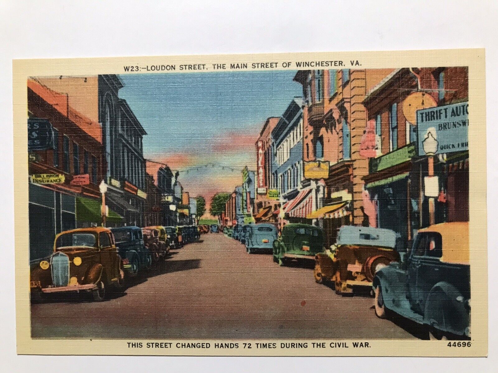 1940 Loudon Street The Main Street Of Winchester Virginia Postcard