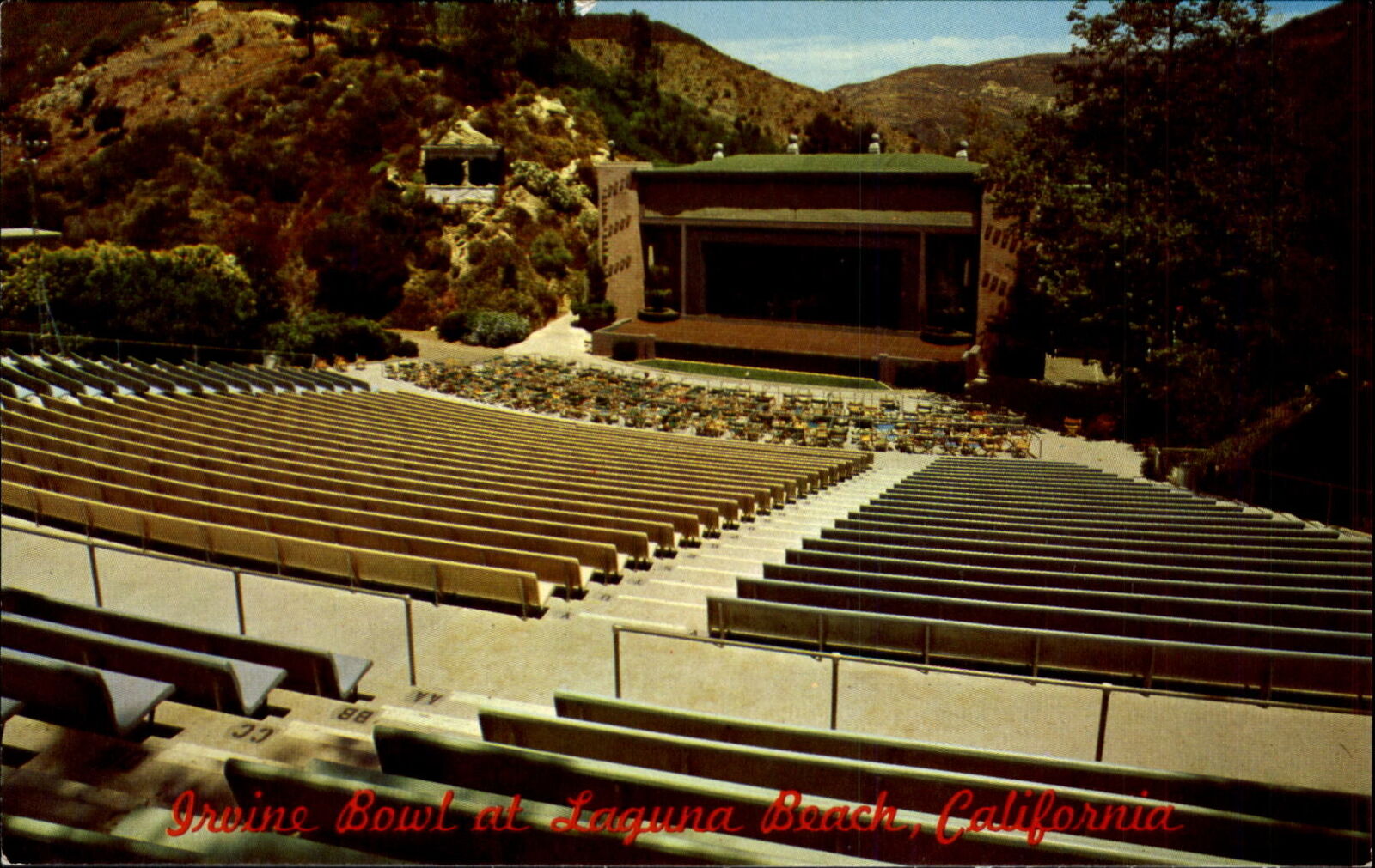 Rustic Irvine Bowl ~ Laguna Beach California ~ vintage unused postcard