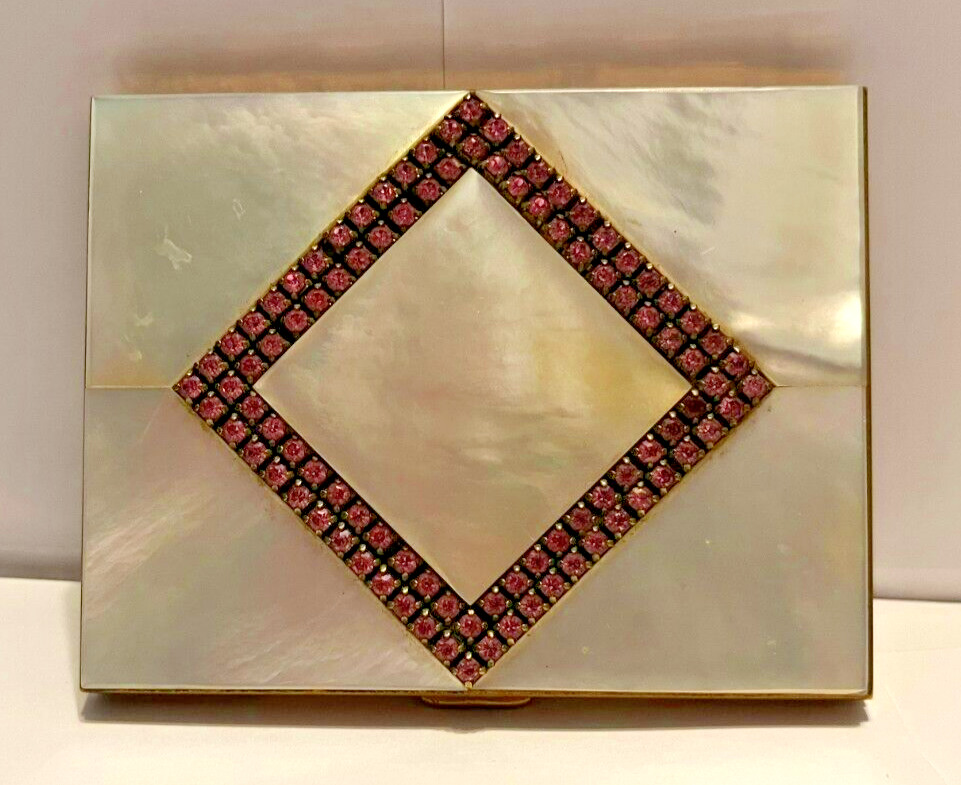 Vtg. 1950's Mother Of Pearl Gold Toned Cigarette Case Very Good Condition Read