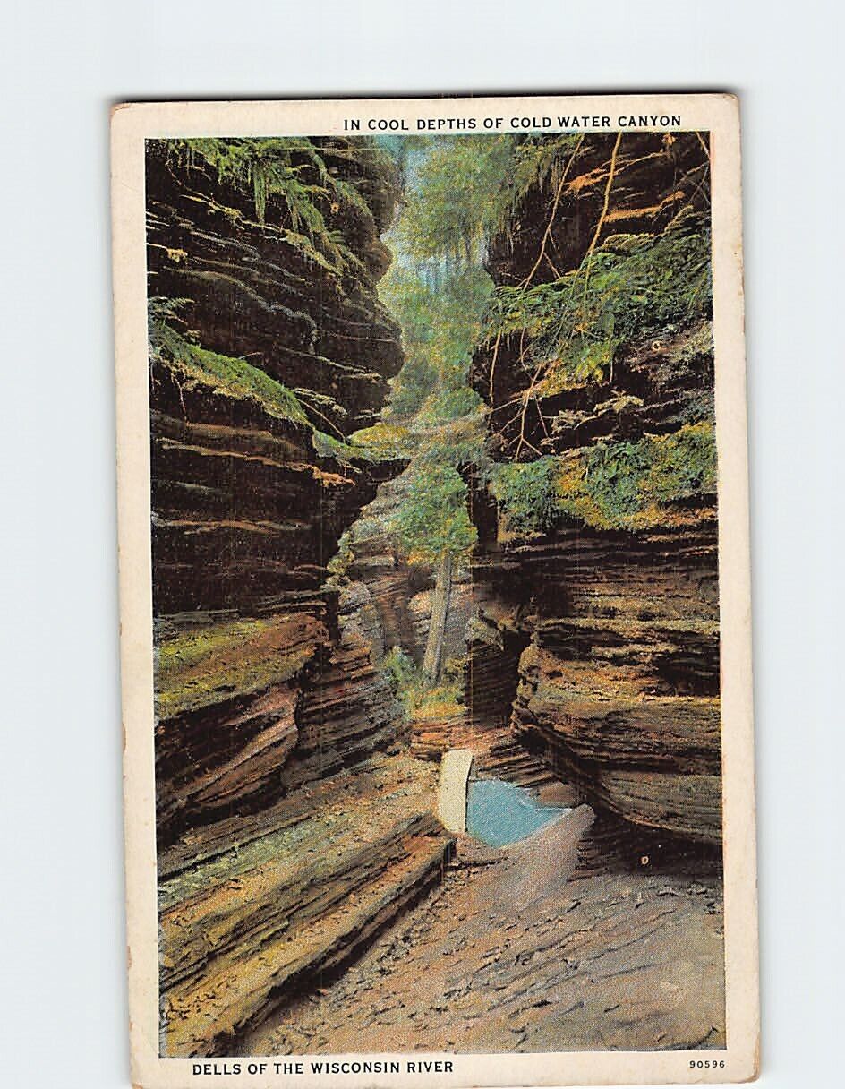 Postcard Cool Depths of Cold Water Canyon Dells of the Wisconsin River USA