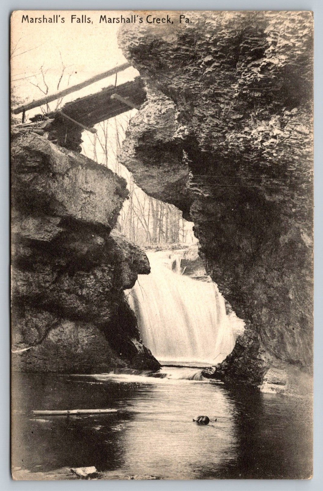 Marshall\'s Falls Marshall\'s Creek PA Antique Vintage Postcard