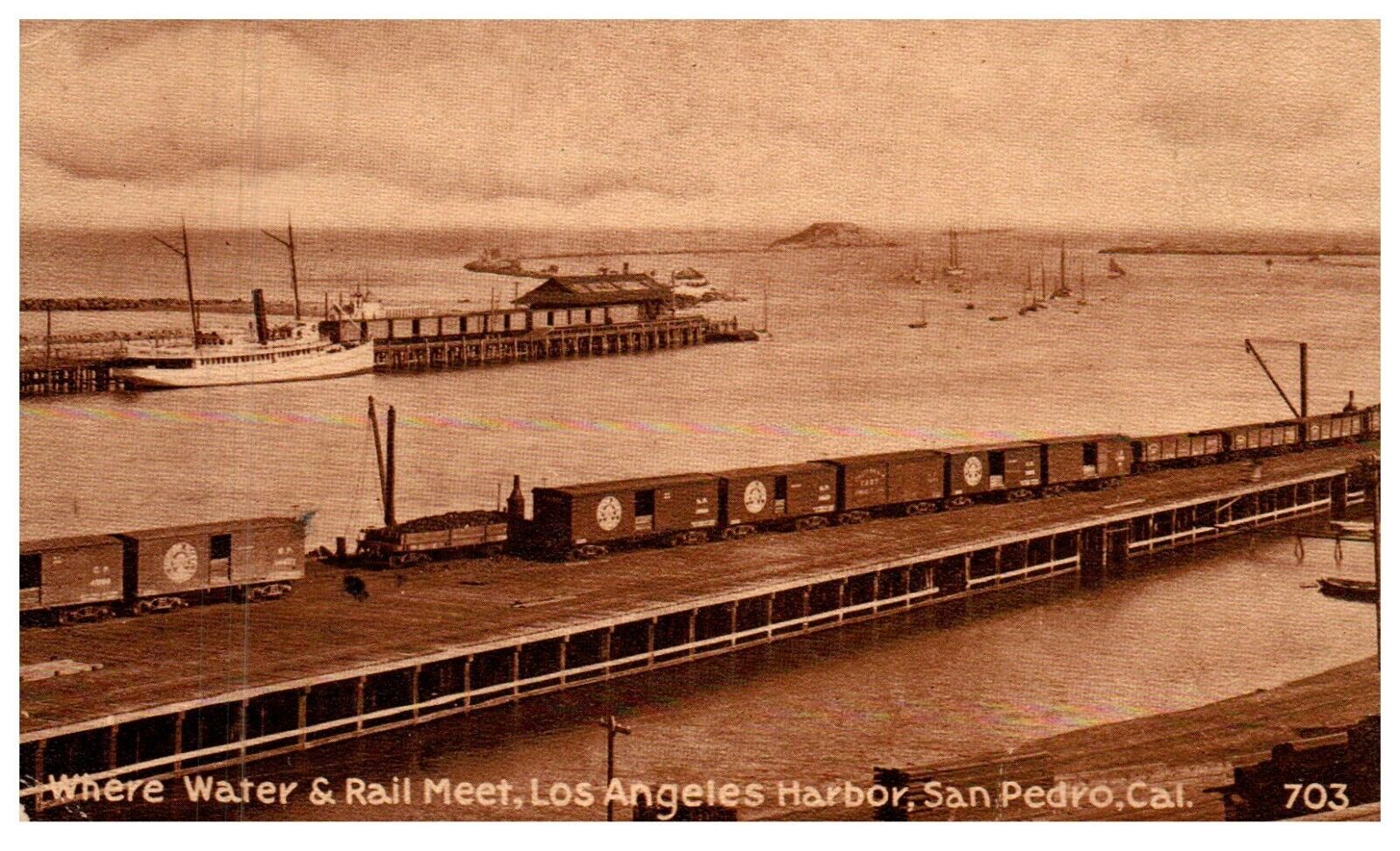 Los Angeles Harbor San Pedro California c. 1900 Edward H. Mitchell Postcard
