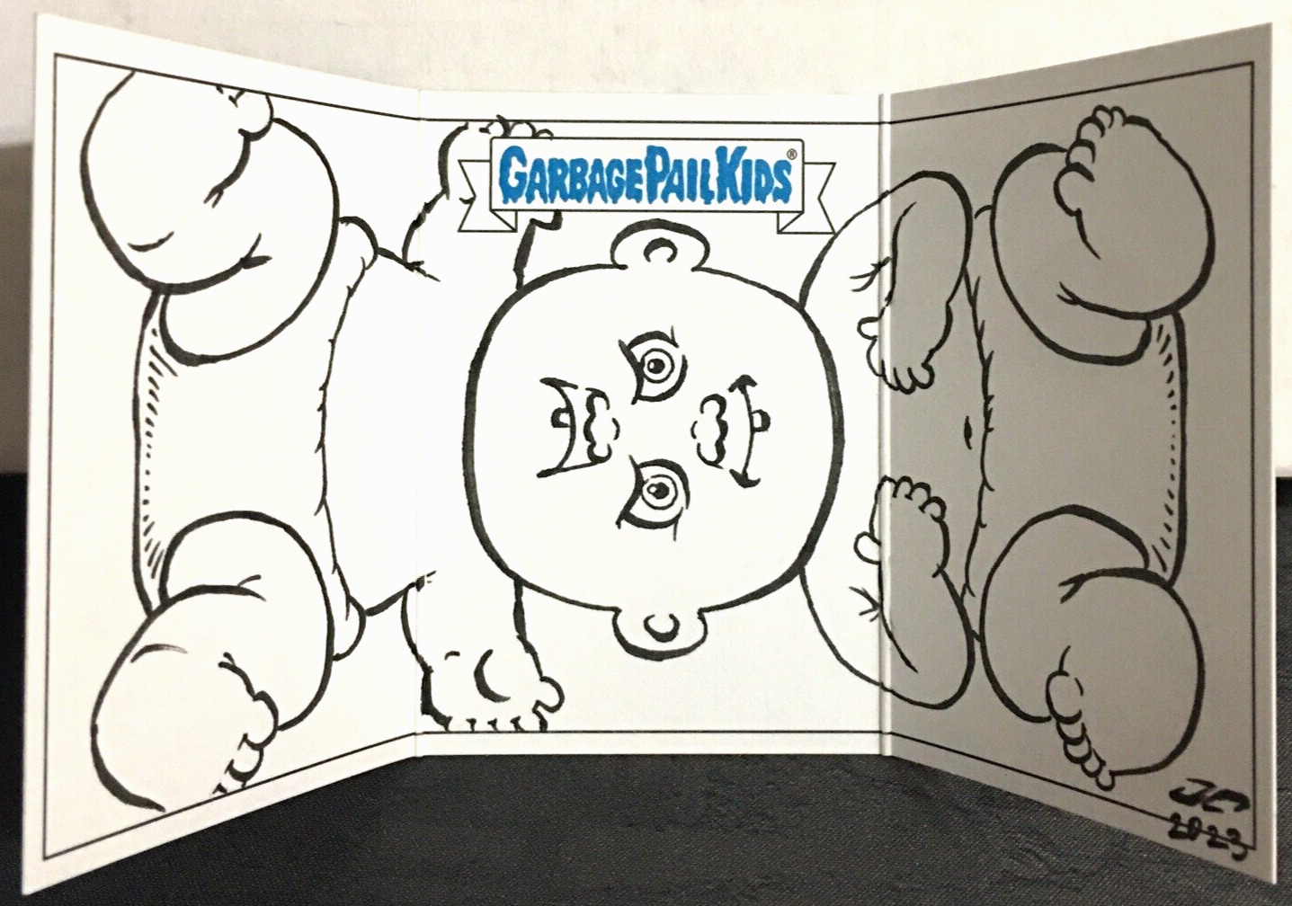 Garbage Pail Kids Autograph Sketch Triptych Art Card