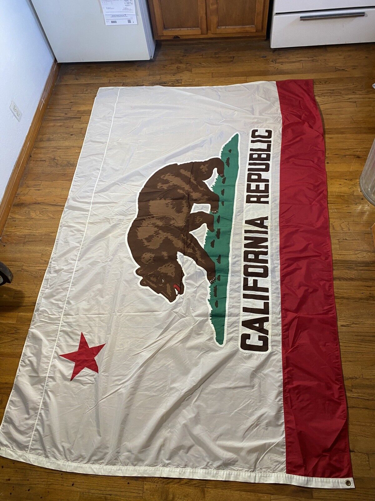 Vintage California Republic State Flag 5x8 Emco By Emerson Flag Mfg. Co S.F.
