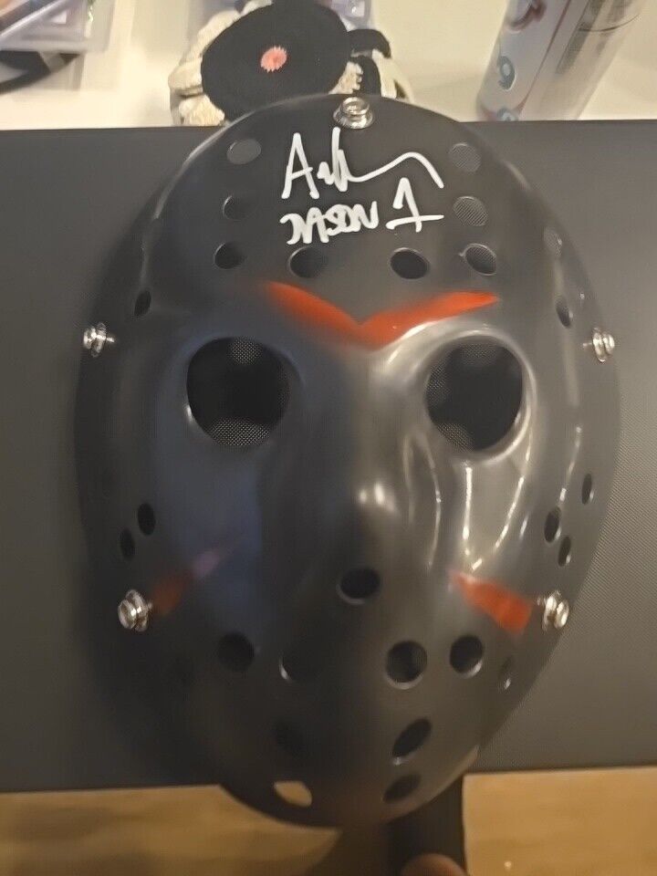 Friday The 13th Jason Voorhees Mask Signed By Ari Lehman Black Jason 1