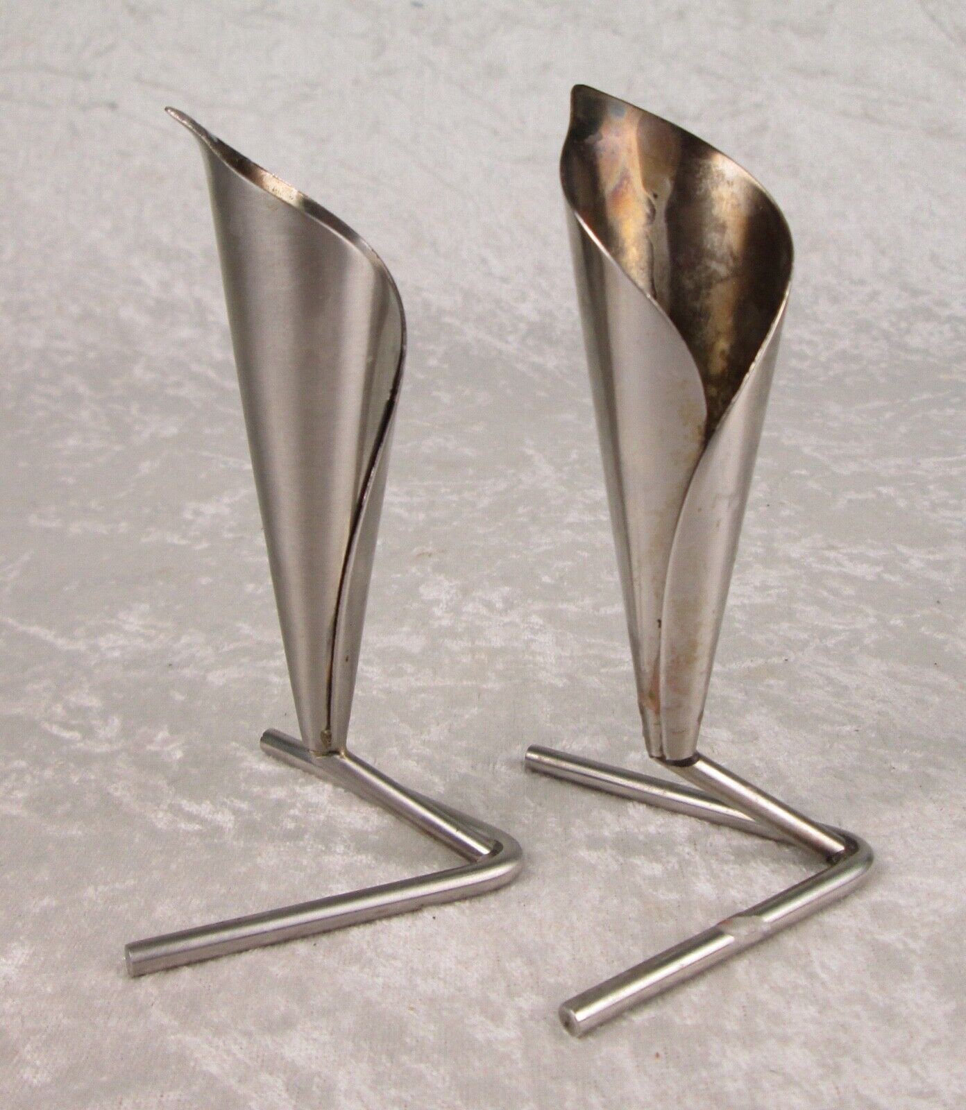 MCM Stainless Steel Calla Lily Flower Candle Holders Denmark Hans Jensen Style