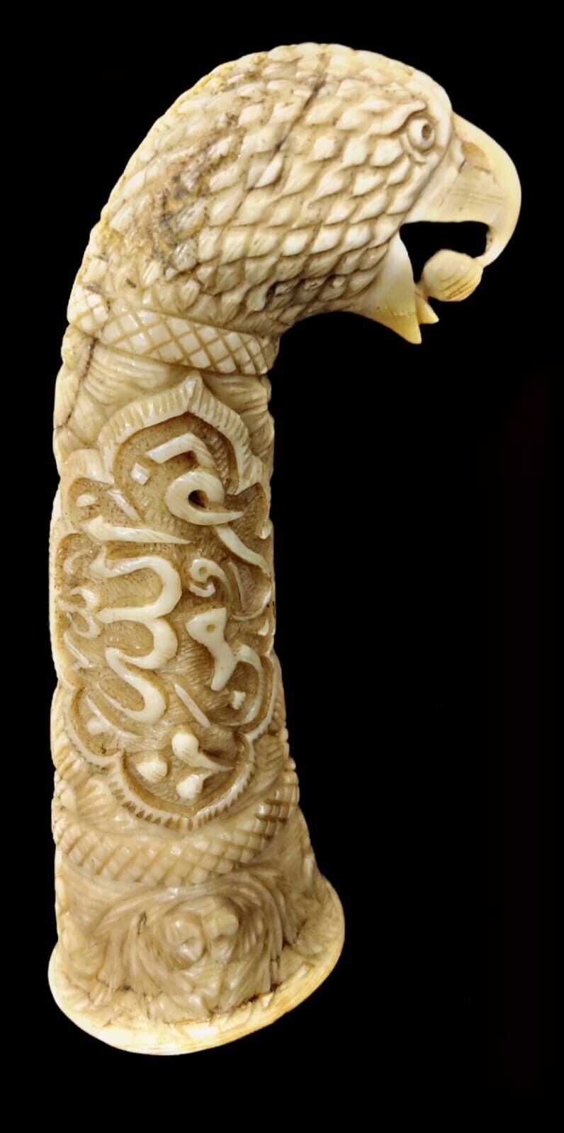 Mughal Mogul Hand-carved Dagger Hilt Arabic Artefact Home Décor Floral Design