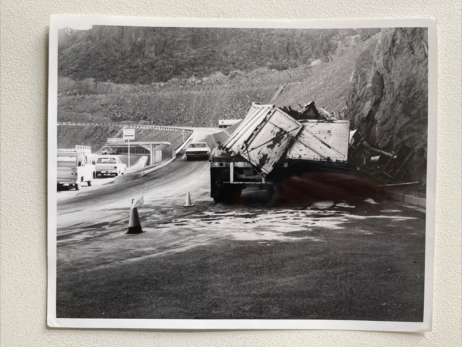 1972 Truck Accident Hoover Dam - Boulder Canyon Project AZ 8x10 Photo John Miles