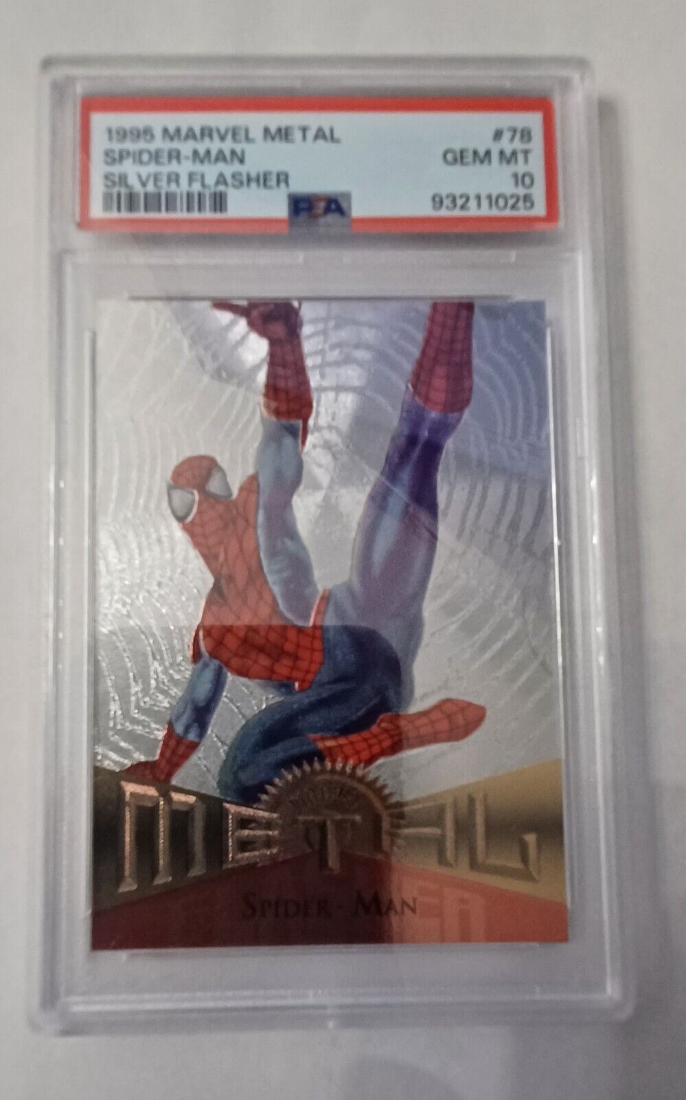 PSA 10 1995 Marvel Metal Spider-man Silver Flasher #78 - Pop of 20, Newly Graded