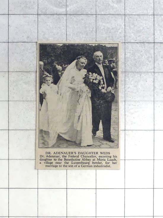 1950 Dr Adenauer Escorting His Daughter To The Benedictine Abbey Maria Laach