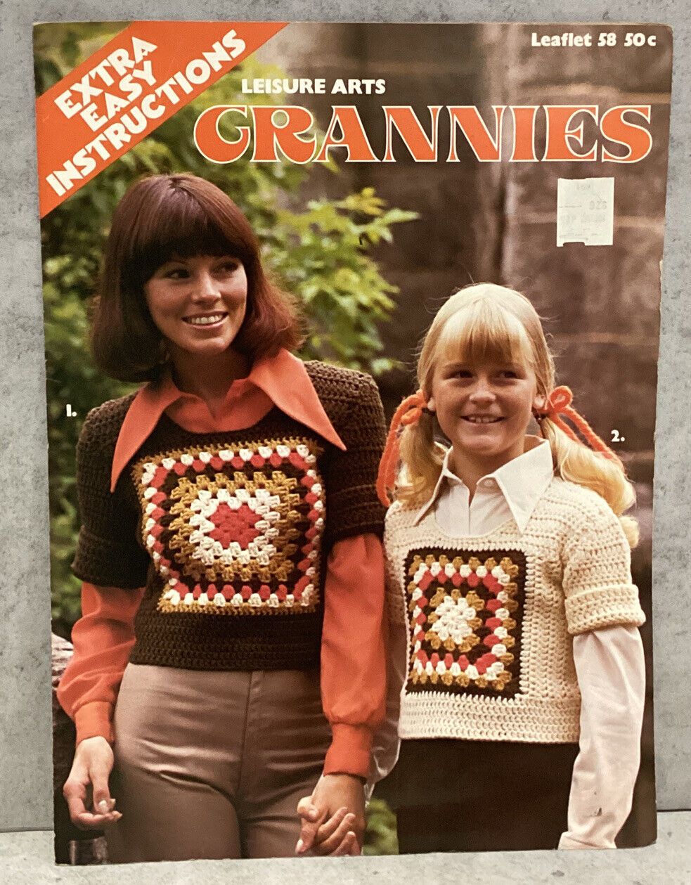 Vintage 1975 Leisure Arts Leaflet 58 Grannies Granny Squares Crochet Directions