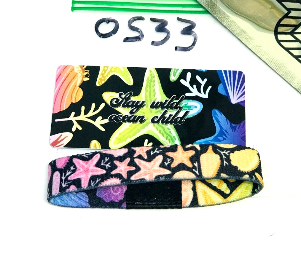 ZOX *STAY WILD OCEAN CHILD* Silver Single med Mys WristBand w/Card #0533